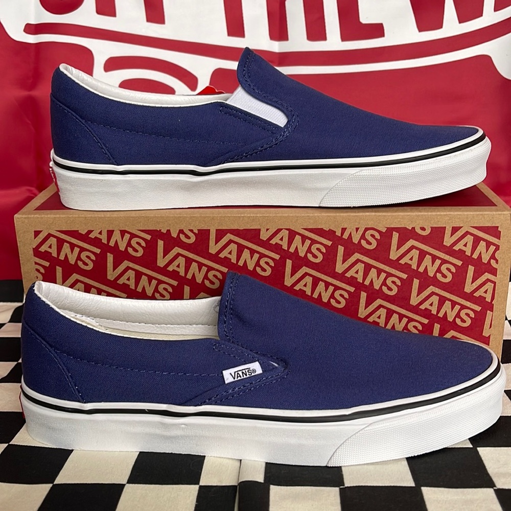 Vans Classic Slip On Twilight Blue/True White Men’s sneakers - Picture 1 of 16